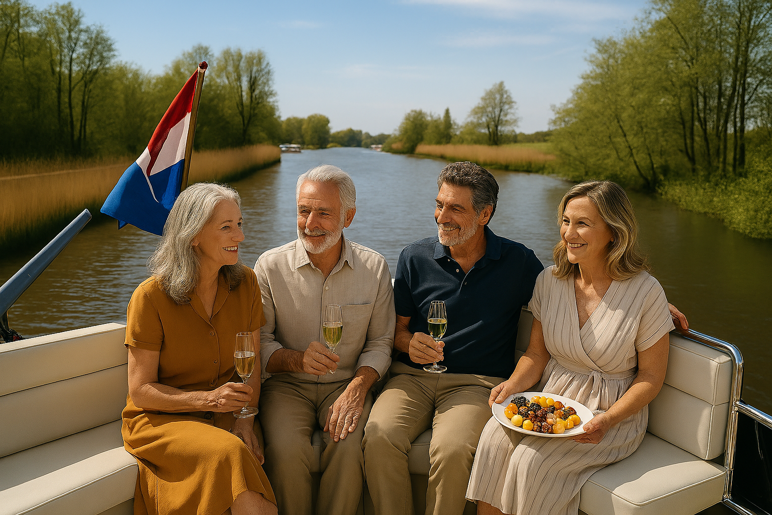 Kleine groep geniet van een luxe vaartocht met Varen met Steven
